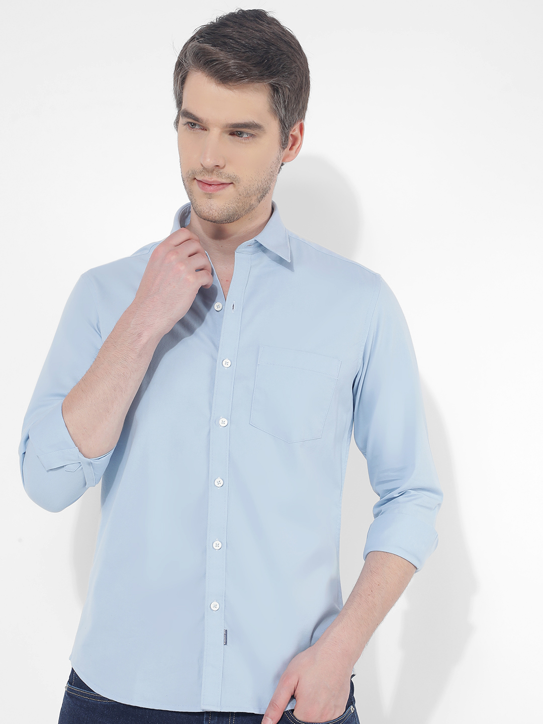 Numero Uno Men Solid Blue Shirt